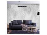 Fotomurale Adesivo Di Design Con Le Foglie Chiare Arredalacasa