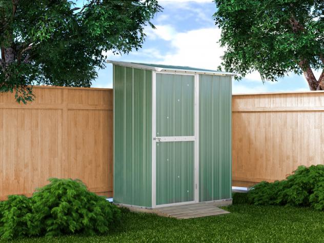 Box in Acciaio Zincato Casetta da Giardino in Lamiera 1.55 x 1.00 m x h1.92 m - 50 KG – 1,55 metri quadri – VERDE - Foto 5