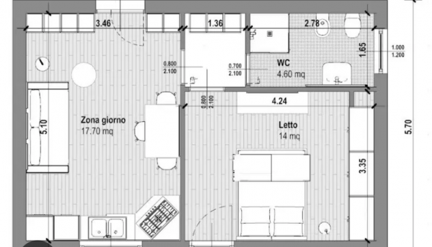 Bilocale via bardonecchia 370 euro