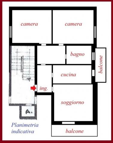 APPARTAMENTO di 3 vani e di 93 mq (MELZO) rif. 101+A - Foto 2