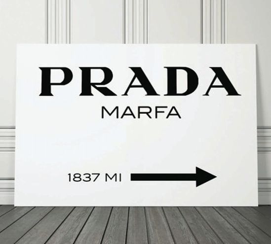 Quadro Prada Marfa dipinto a mano pop art