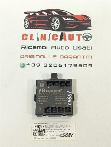 CENTRALINA PORTA DX PASSEGGERO MERCEDES Classe E S. Wagon W212 A2129004502 651925 (09)
