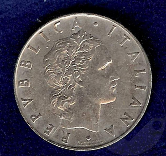 ITALIA 1955 Moneta 50 Lire R3 - manca "1" nella data - Foto 3