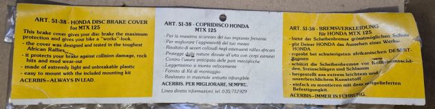 51-38 COPRIDISCO ANTERIORE ACERBIS NUOVO per HONDA MTX 125 R - Foto 7