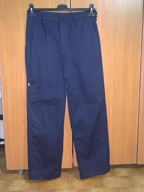 PANTALONI NUOVI DA LAVORO UNISEX IN COTONE BLU SCURO CON 4 TASCHE E CHIUSURA CON - Foto 3