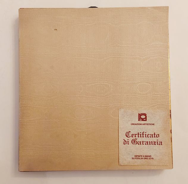 Quadro unico dipinto a mano su foglia oro 22 kt Del Bianco+ certificato di garan - Foto 5