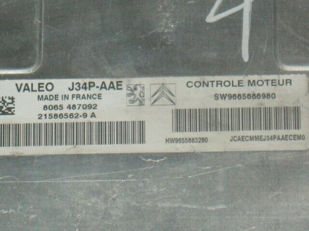 9665666980 ECU CITROEN PEUGEOT VALEO J34P-AAE SW 9665666980 HW 9655883280 - Foto 2