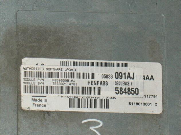 S118013001D ECU Chrysler pt cruise 1.6 16v p05033091aj s118013001d tes332114761 - Foto 2