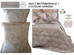 Trapunta leggera BLUMARINE in prezioso tessuto jacquard  + 2 cuscini arredo
