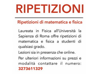 Ripetizioni di matematica e fisica
