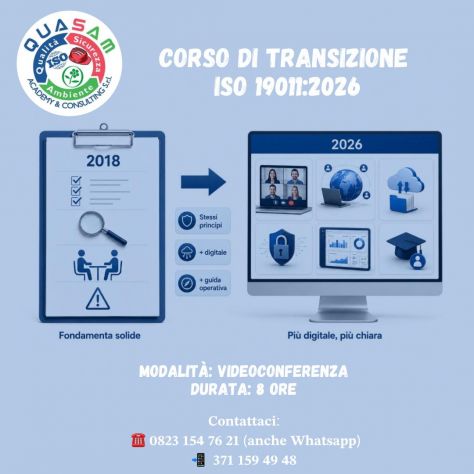 Corso di transizione alla 19011:2026 (Videoconferenza) - Italia