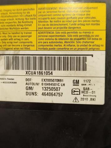 AIRBAG SEDILE SINISTRO OPEL Meriva 3° Serie 13250507 (10) - Foto 2