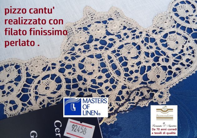 Complementi arredo unici da collezione corsie fasce runner lino ricamo a mano - Foto 3