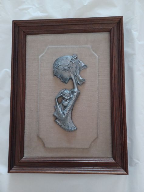 Quadro con immagine in peltro