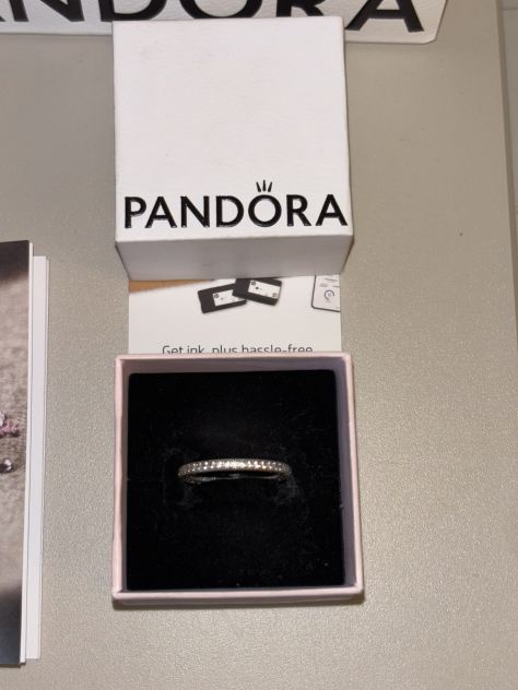 ANELLO NUOVO BELLISSIMO IN ARGENTO STERLING 925 E ZIRCONI BIANCHI”PANDORA”OR - Foto 8