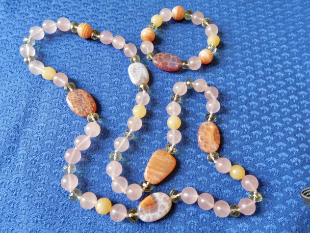Collana chanel lunga cm. 88 + braccialetto,con stupenda agata di fuoco.Nuovi! - Foto 4