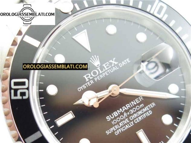 Replica Rolex SUBMARINER 16610 LN NERO SENZA INCISIONE REHAUT ACCIAIO 904L 1:1 MIGLIOR EDIZIONE SUL BRACCIALE SS SH3135 - Foto 4