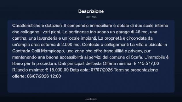 Immobile in asta di 853 m² con più di 5 locali e box auto in vendita a Scafa - Foto 15