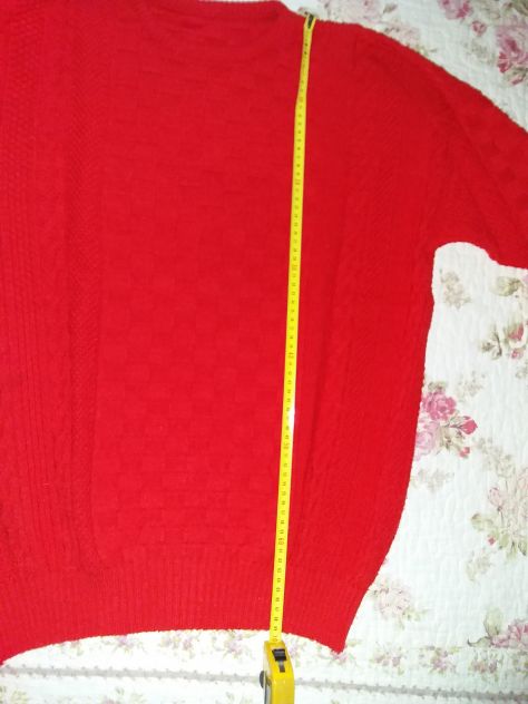 Maglione rosso di cotone (vedere fotografie per misure varie). - Foto 4