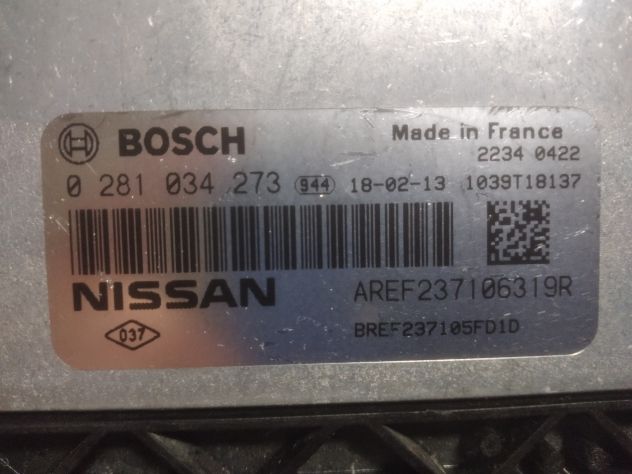 CENTRALINA MOTORE NISSAN Micra Serie 0281034273 Di Computer del motore ECU Niss - Foto 2
