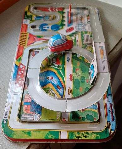 PISTA di latta, giocattolo modello litografico vintage. - Foto 10