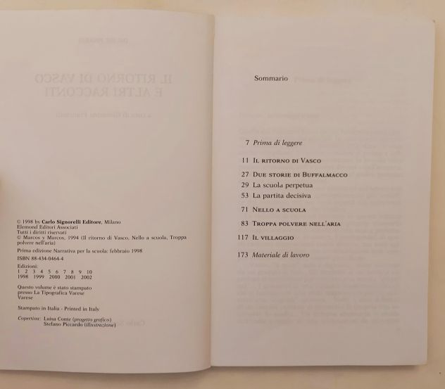 Il ritorno di Vasco e altri racconti di Davide Pinardi Ed.Carlo Signorelli,1998 - Foto 3
