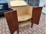 MOBILETTO PORTA LIQUORI FINE 800 IN LEGNO MASSELLO CON PIANO A RIBALTA