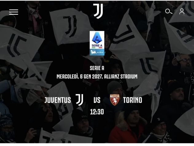 Biglietto Juve Toro 6/01/27