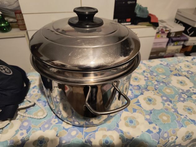 Pentola Vaporiera Inox 18/10 Cor.V.Ida. Casseruola + Inserto Vapore + Coperchio