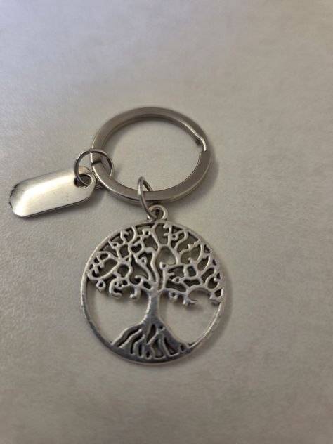 Porta chiavi in acciaio, cerchio che contiene l'albero della vita. - Foto 2