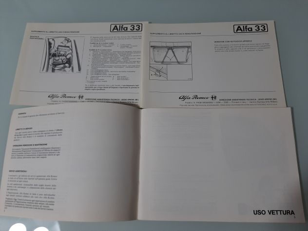 ALFA ROMEO ALFASUD SPRINT 1300/1500/1500 QV  USO E MANUTENZIONE 1984 ORIGINALE - Foto 6