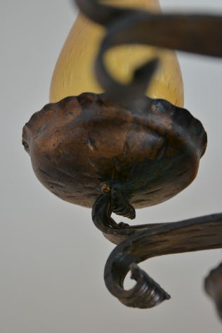 Magnifico Lampadario Antico in Bronzo – Stile Medievale/Rinascimentale - Foto 2