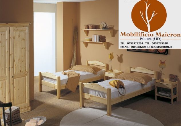 Mobili Rustici Grosseto Letto Singolo in Legno Per Hotel Alberghi Ostelli - Foto 9
