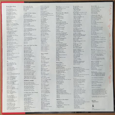 TRACY CHAPMAN -Matters of the Heart- LP 1992 - Foto 3