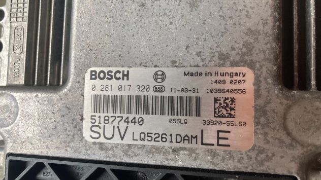 Centralina motore Fiat Sedici 2.0M.Jet del 2012 (51877440) - Foto 3