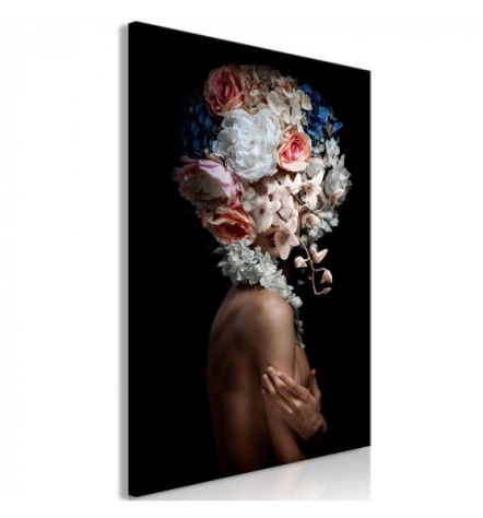 Quadro Ragazza Senza Veli Con I Fiori Cm. 40x60 - ARREDALACASA