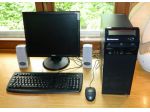 PC Lenovo Core i3 3.30GHz, RAM 6 GB, HD 760 GB, Windows 10 Pro, monitor 17"