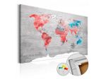 Quadro Di Sughero Mappamondo Rosso Arredalacasa