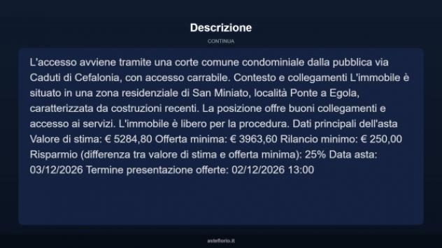 Immobile in asta di 2 m² in vendita a San Miniato - Foto 5