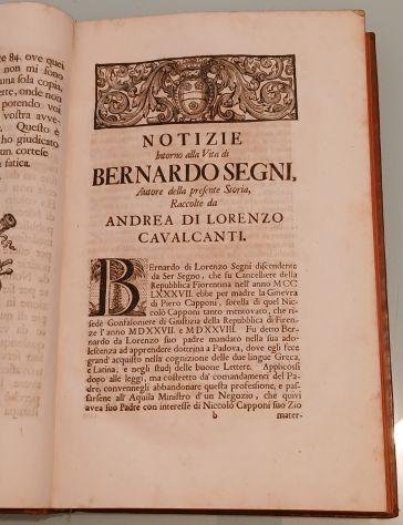 "Storie Fiorentine" di Bernardo Segni,1723. - Foto 4