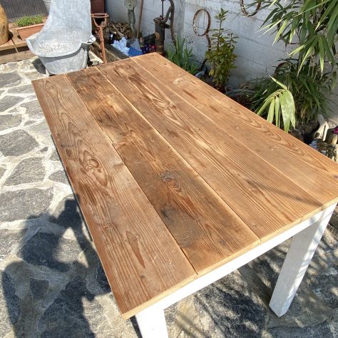 TAVOLO IN LEGNO MASSELLO ABETE E FAGGIO ANNI 50 - Foto 6