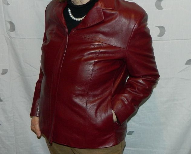 Giacca donna Alta Moda Firenze in pelle rossa 50 - Foto 3