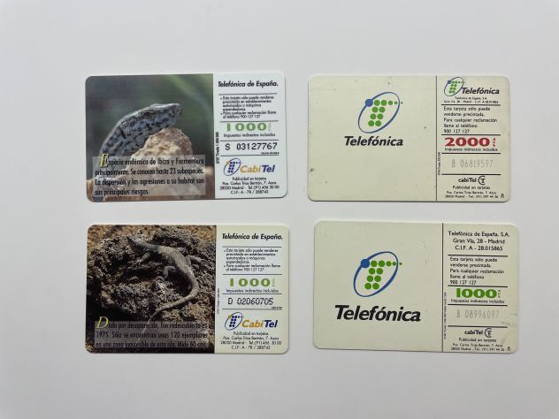 Lotto 4 carte schede telefoniche SPAGNA Telefonica de Espana CabiTel - Foto 2