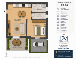 Calcinate bilo con 2 bagni e veranda + posto auto
