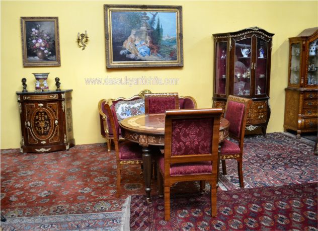 Servante-credenza intarsiata stile Napoleone III - Foto 10