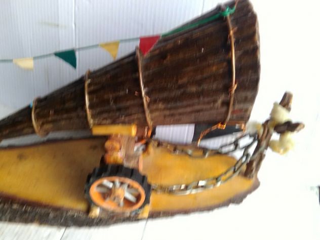 SOUVENIR DI VECCHIA FRACCHIA IN LEGNO - SAN MARCO IN LAMIS ANNI 60 - Foto 2