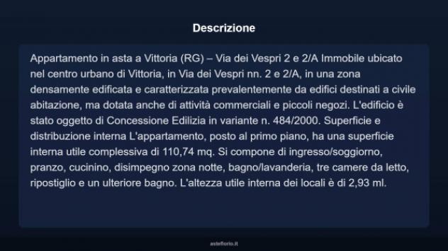 Immobile in asta di 110 m² con più di 5 locali e box auto in vendita a Vittoria - Foto 3