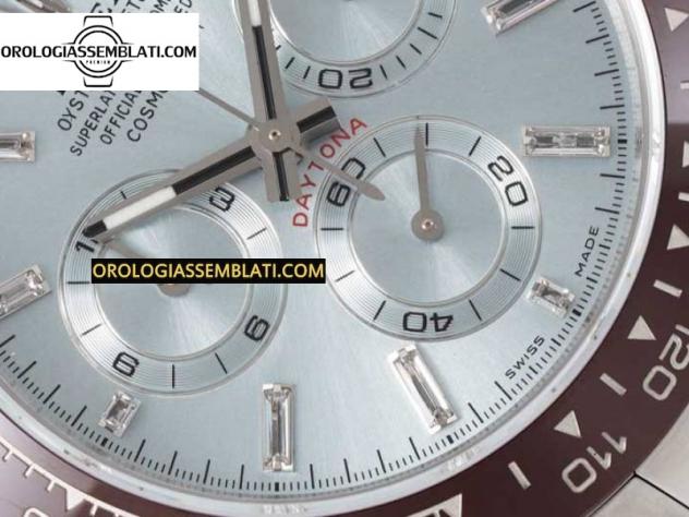 Rolex Replica DAYTONA 116506 CERAMICA MARRONE 1:1 BEST EDITION QUADRANTE BLU GHIACCIO INDICATORE IN CRISTALLO SUL BRACCIALE SS SA4130 - Foto 5
