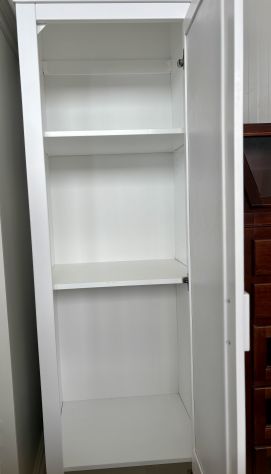 NUOVO ARMADIO CABINA TELEFONICA INGLESE DI VERO LEGNO, FINITURA BIANCO LACCATO - Foto 6