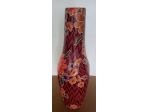 Vaso in legno decorato per fiori da tavolo forma piatta ovale liscia, misure alt